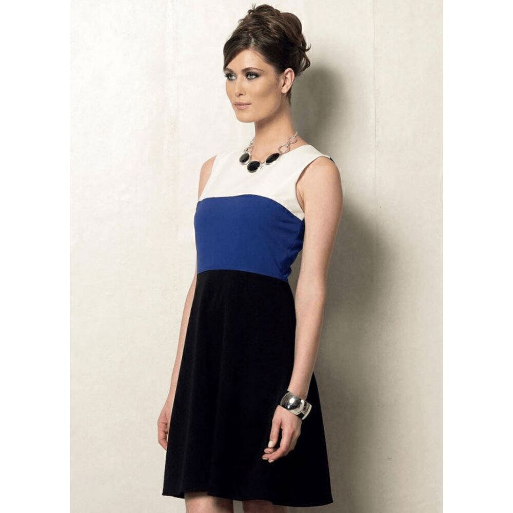 TALBOTS Colorblock Tri-color A-line Sleeveless Dr… - image 12